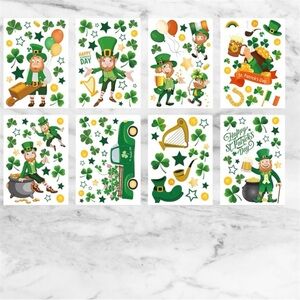 8 piece St. Patricks Day Window Clings